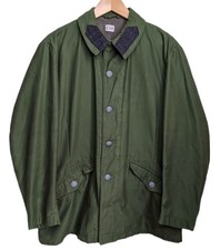 70s Vintage Swedish Military Jacket Green 1971 Field 48" Army Chore Workwear C50