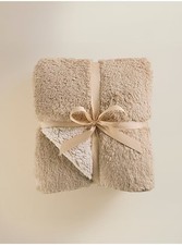 Beige Marl Teddy Throw