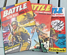 3 x Vintage collectable Battle Picture Weekly Annuals 1979 76 and 78 VGC Boys