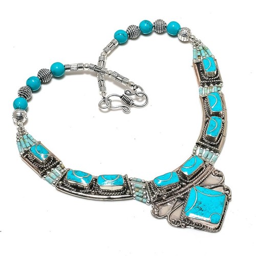 Turquoise gemstone necklace - gemstone,