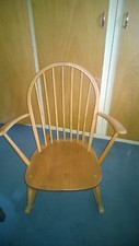 Vintage Ercol Windsor Tub Rocking Chair Blonde Light Elm 1960s COLLECTION ONLY 