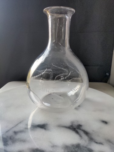 Edwardian handblown etched - edwardian,