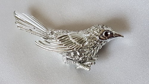 Brooch bird silver - brooch, ~