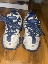 Balenciaga track style trainer blue and white size 36 big fitted shoe