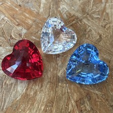 Swarovski SCS Members Exclusive Heart Paperweight Clear 1996 Blue 1997 Red 1998