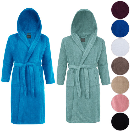 Hooded cotton bathrobe - cotton,