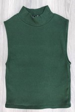 Women’s Zara~ dark green  turtle neck sleeveless top ~high~Size Euro Large~