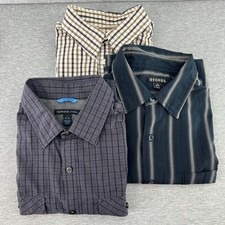 Lot of 3 GEORGE, VAN HEUSEN, OLD NAVY Button Front Casual Shirts Mens Size L