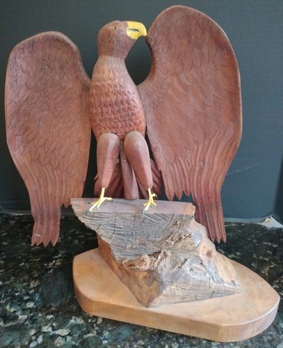 Hand carved wooden - , eagle