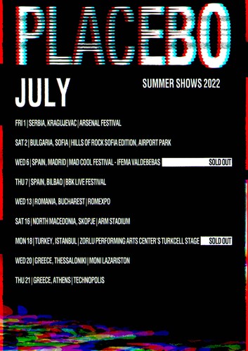 Placebo european tour 2022 - tour,