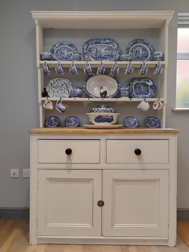 Antique painted pine dresser - antique,