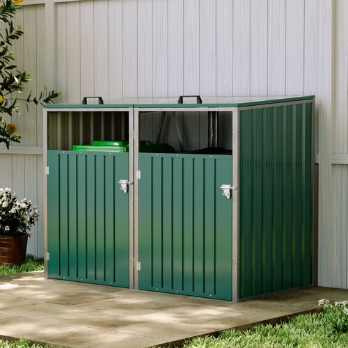 Metal double wheelie bin - metal,