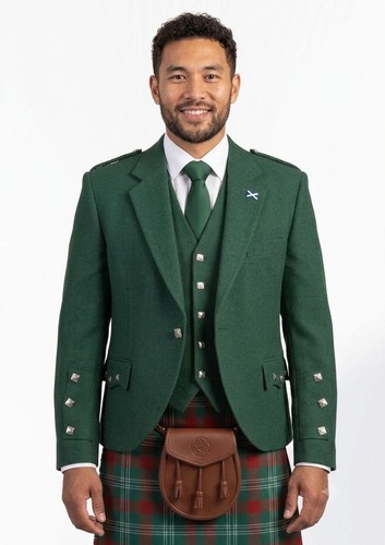 Men green wool - green, argyle