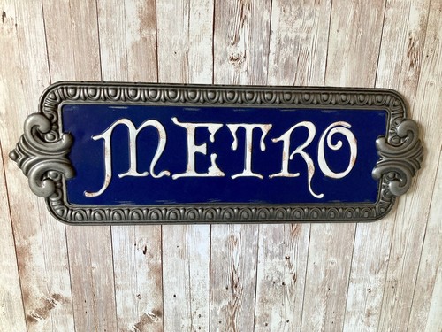 Blue metro sign - blue,