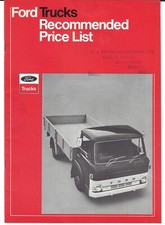 Ford D-Series Rigid Trucks Prices & Optional Extras 1969-1970 UK Market Brochure