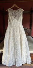 Vintage 1940s Wedding Dress, Veil And Headdress Norman Young