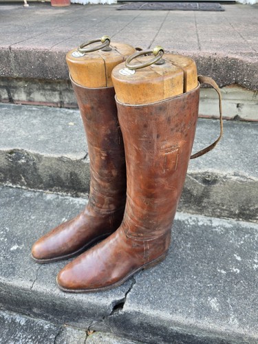 Antique brown leather riding - brown,