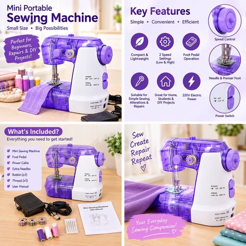 Mini portable sewing machine - portable,