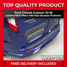 FOR FORD TRANSIT CUSTOM 12-18 REAR BUMPER PROTECTOR TOUGH ABS CARBON STOP DAMAGE