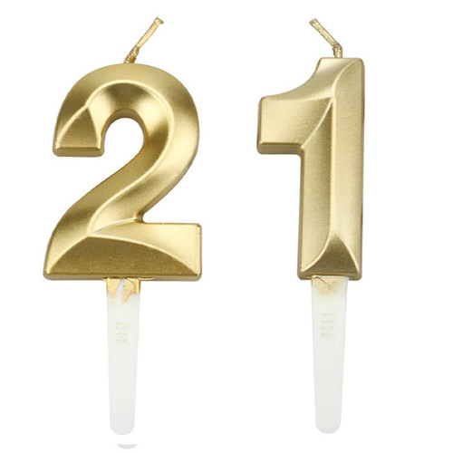 Birthday candle gold number - birthday,