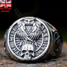 Stainless Steel Owl Skull