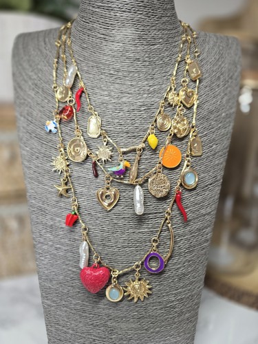 Gold tone heart - x,
