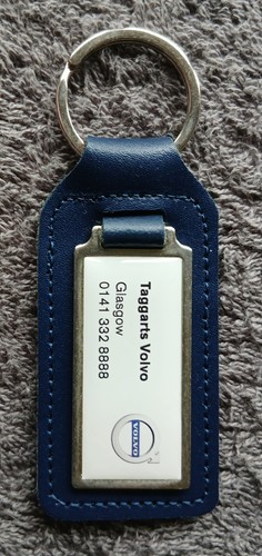 Volvo keyring leather blue - keyring,