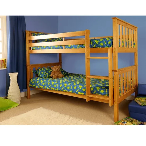Single wooden pine bunk bed - pine,