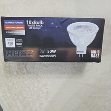Bomcosy MR16 5W LED Spotlight Bulbs Pack of 10 Cool White