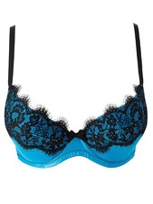 36G  AQUA/BLACK  ANN SUMMERS SEXY LACE PLUNGE UNDERWIRED  BRA RRP £26 BNWOT