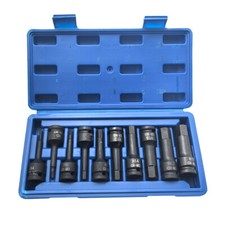 10x IMPACT HEX BIT Sockets Set 1/2" Drive Impact H4 To H19 Allen Key Set