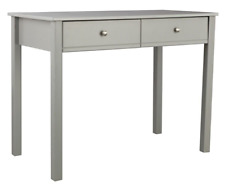 Brooklyn 2 Drawer Desk Grey | Compact Home Office Study Writing Table Furniture