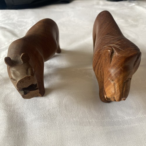 Carved wooden animals - carved,
