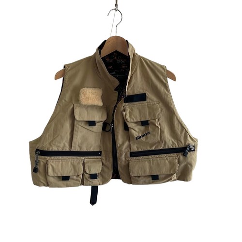 Simms beige fishing vest - simms, xl