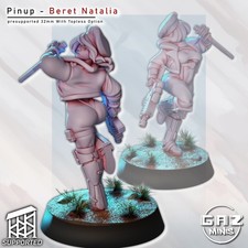 Beret Soldier pinup printed