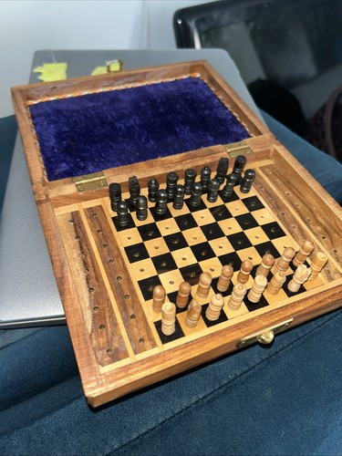 Vintage travel chess set - chess,