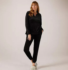 Carole Hochman Lounge Hooded Pullover with Joggers new black size small