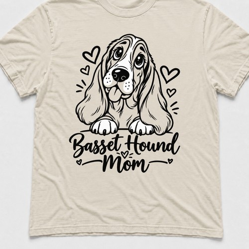 Basset hound mom cute - basset,