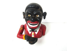 OLD VINTAGE CAST IRON JOLLY OLD MAN MONEY BOX BANK