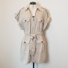 ZARA Linen Blend Safari Dress