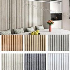 Modern 3D Wooden Slat Panelling Wallpaper Wood Panel Faux Effect Stripes Feature