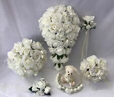 Wedding bouquets Flowers Ivory Buttonholes  posy  Bride Bridesmaid wand corsage