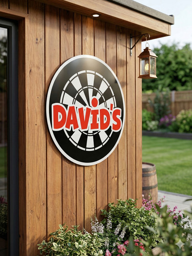 Personalised dart board sign - board,