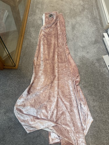 Pink crushed velvet curtains - velvet,
