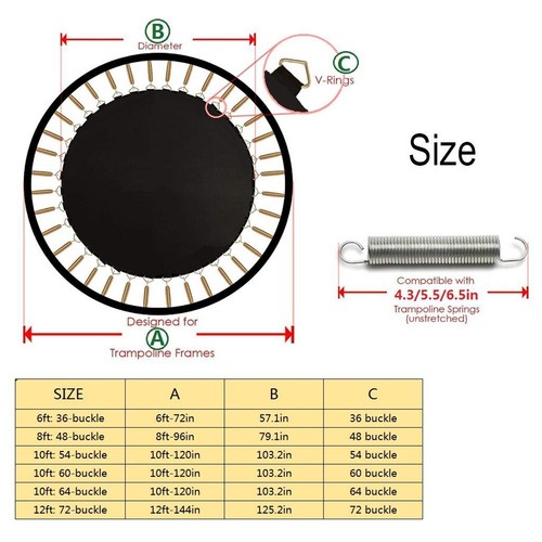 Sturdy round trampoline mat - round,