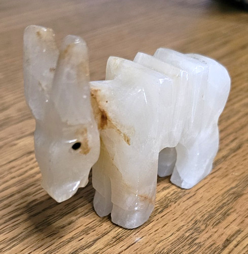 Vintage carved onyx donkey - vintage,