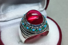 Red Cabochon Ruby Women Unique