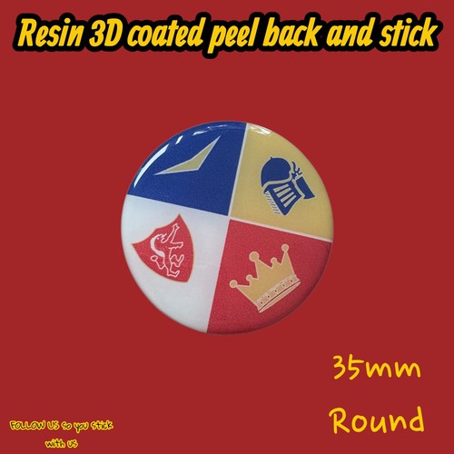 Vintage resin domed badge - 3d,