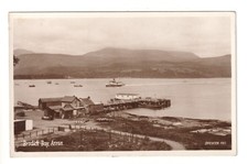 Isle of Arran - Brodick Bay and pier - 1950s or earlier Bute real photo postcard