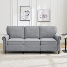 3 large Seater Sofa Couch Linen Settee for Living